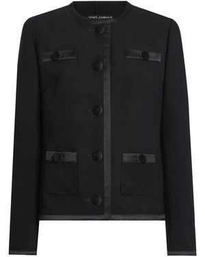 Dolce & Gabbana Round Neck Jacket - Black