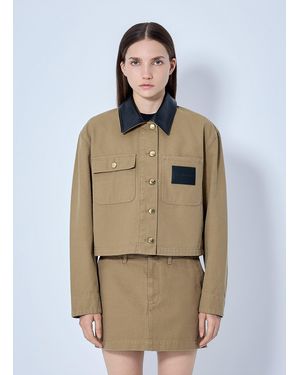 Balenciaga Cropped Workwear Jacket - Natural