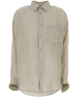 Balenciaga Sand Cupro Oversize Shirt - Gray