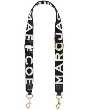 Marc Jacobs The Thin Logo Webbing Strap - Black