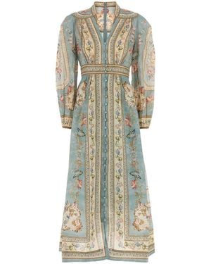 Zimmermann Printed Linen Roselight Dress - Multicolor