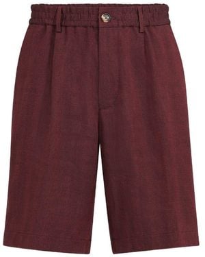 Brunello Cucinelli Linen Bermuda Shorts - Purple