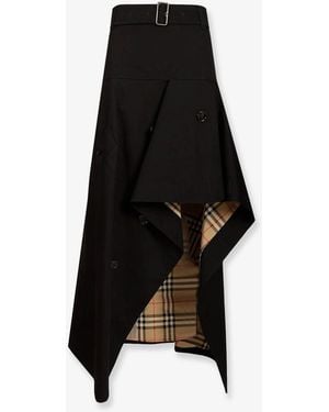 Burberry Heather Asymmetrical Trench Skirt - Black