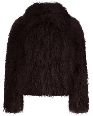 Tagliatore Short Curly Sheepskin Jacket - Black