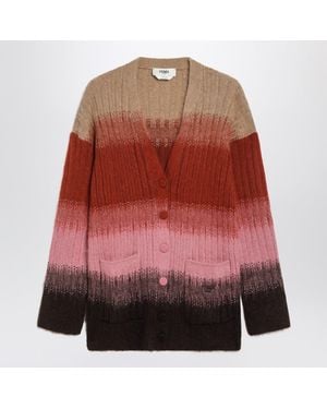 Fendi Multicolored Mohair And Wool Cardigan