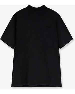 The Attico Cotton T-Shirt With Embroidered Logo On The Front - Black