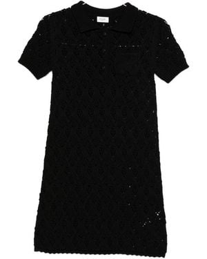 Celine Pointelle Cotton Dress - Black