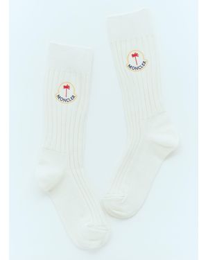 Moncler X Palm Angels Logo Patch Socks - Blue