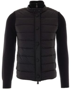 Moncler Logo Zip Up Cardigan - Black