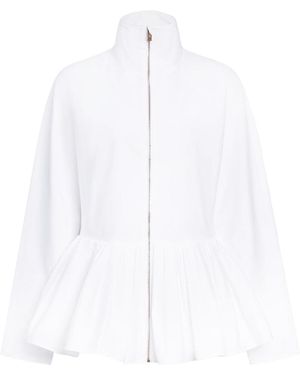 Alaïa Alaia Cotton Poplin Peplum Jacket - White
