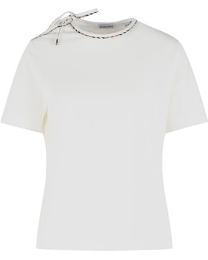 Burberry 'Frankie Bow' Cotton T-Shirt - White