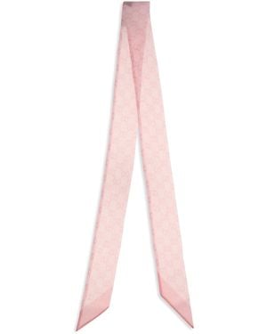 Gucci Printed Silk Twill Scarf - Pink