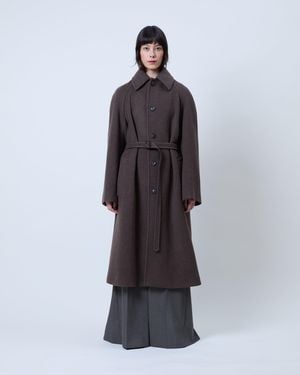 Phoebe Philo Curve Shoulder Coat - Brown
