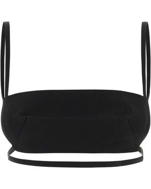 Jil Sander Wool Blend Crop Top - Black