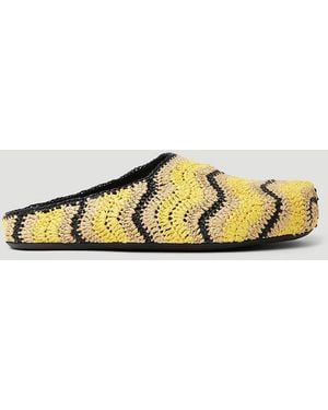 Marni X No Vacancy Fussbet Sabot Raffia Mules - Yellow