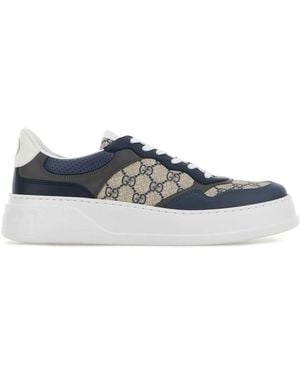 Gucci Gg Canvas And Leather Sneakers - White