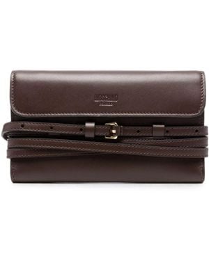 Moschino Tie Me Leather Wallet - Brown