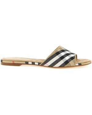 Burberry Polyester Slides Shoe - Natural