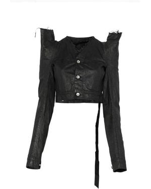 Rick Owens Frayed Jacket - Black