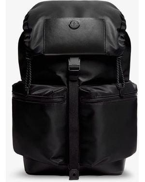 Moncler Kenton Drill Nylon Backpack With Logo Patch - Black