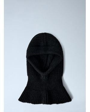 Lemaire Knitted Wool-Blend Hood - Black