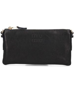 ● Rest&Recreation ● LOGO MINI POUCH Miu Miu Logo Mini Pouch in Pink | Lyst