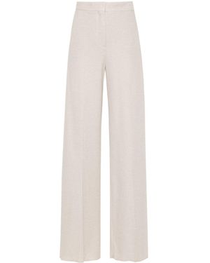 Max Mara Honor' Linen Blend Trousers in Brown | Lyst