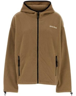 Miu Miu Camel Pile Oversize Sweatshirt - Brown