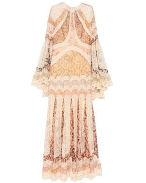 Zimmermann Valiant Printed Silk Long Dress - Natural