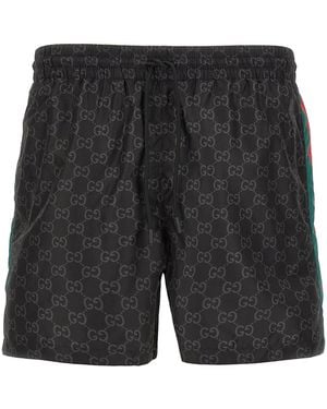 Gucci 'Gg' Swim Shorts - Gray