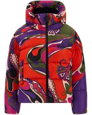 PUCCI 'Orchidee' Down Jacket - Red
