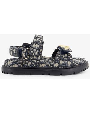 Dior Dior Dior Oblique Jacquard Fabric Sandals - White