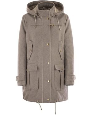 Fay Wool And Cashmere Parka - Gray