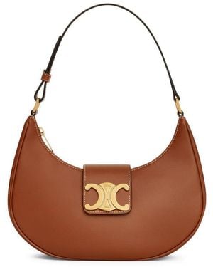 Celine Ava Triomphe Medium Leather Bag - Brown