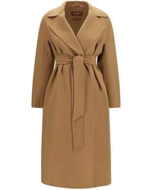 Max Mara Long Robe Coat - Natural