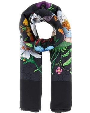 Gucci Printed Twill Foulard - Black
