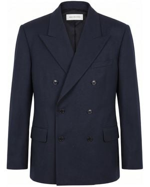 Dries Van Noten Clothing Blazers E Gilets - Blue