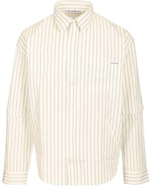 Acne Studios Striped Poplin Shirt - White