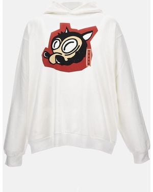 Marni Oversized Hoodie With Playful Graphic Print - White