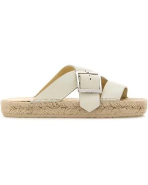 Loewe Paula's Ibiza Leather Paula S Ibiza Petal Slippers - White