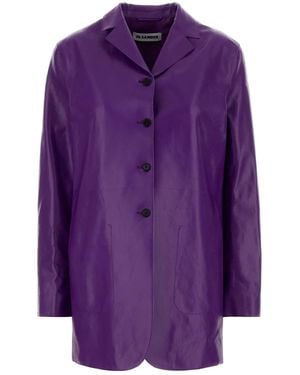 Jil Sander Leather Jacket - Purple
