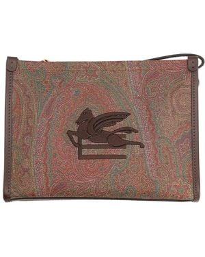 Etro Essential Paisley Pouch - Brown