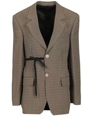 Balenciaga Tailored Wrap Jacket - Brown