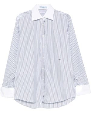 Prada Striped Cotton Shirt - White