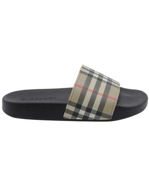 Burberry Check Sliders - Gray