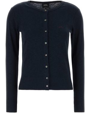 A.P.C. Cotton Cora Cardigan - Blue
