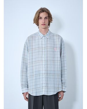 Acne Studios Plaid Button-Up Shirt - Blue