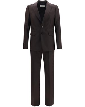 Dries Van Noten Chevron Wool Suit - Black