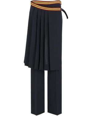 Dries Van Noten Serge Prestona Wool Twill Pants - Blue