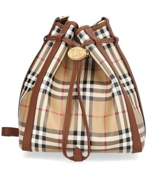 Burberry Small "Check" Bucket Bag - Multicolor